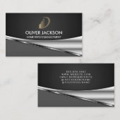 メタリック背景 |ロ企業のゴ 名刺 (正面/裏面)