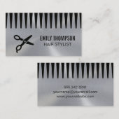 メタリック背景 |櫛形スタイリスト 名刺 (正面/裏面)