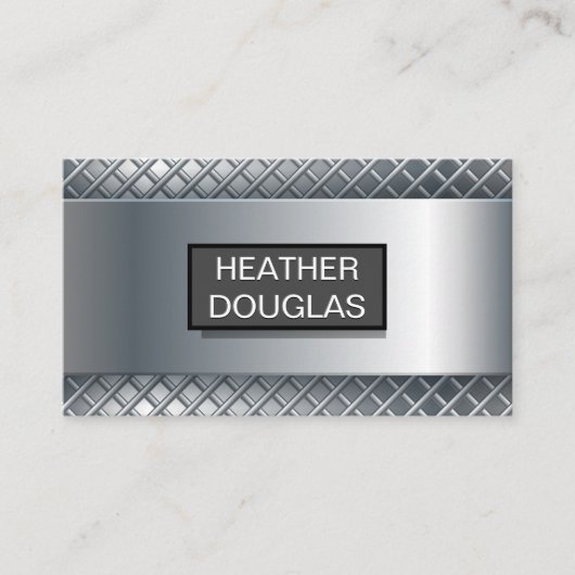 メタリック背景 |金属抽象芸術パターン 名刺 (正面)