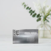 メタリック背景 | QRコード 名刺 (スタンド正面)