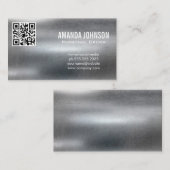 メタリック背景 | QRコード 名刺 (正面/裏面)