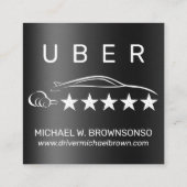 メタリック自動車サービスカーのドライバー スクエア名刺 (裏面)