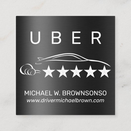 メタリック自動車サービスカーのドライバー スクエア名刺 (裏面)