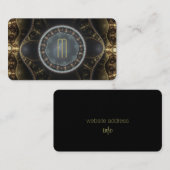 メタリック華美スチームパンクフラクタルモノグラム 名刺 (正面/裏面)