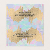 メタリック落書き |幾何学的ホログラフィック 名刺 (外部フラット)