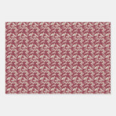 メタリック葉カラーの青と赤 ラッピングペーパーシート (正面3)