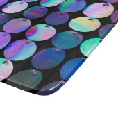 メタリック虹色の紫の青の円 カッティングボード (角)