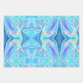 メタリック虹色レインボーピンクアクアパープルガーリー ラッピングペーパーシート (正面3)