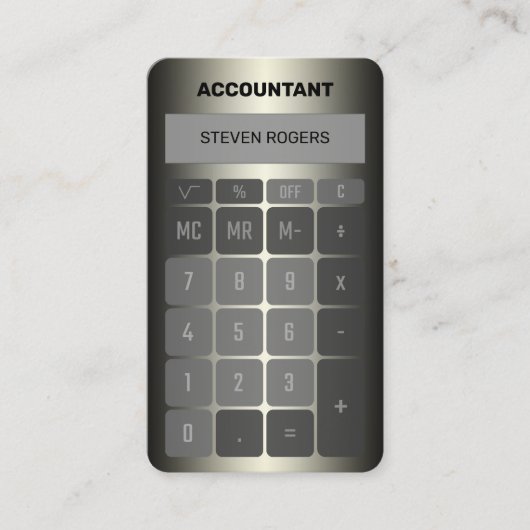 メタリック計算フェイク機 名刺 (正面)