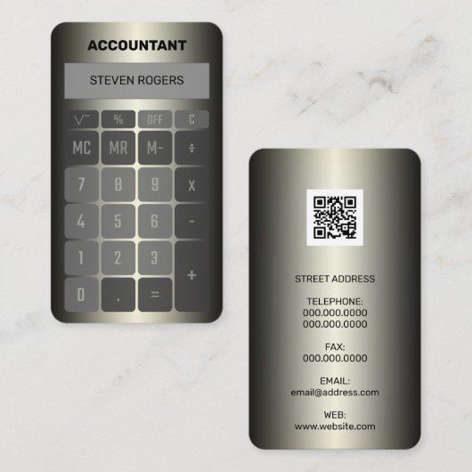 メタリック計算フェイク機 名刺 (正面/裏面)