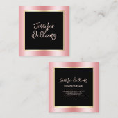 メタリック赤面金ゴールドメイクアップアーティストモダン スクエア名刺 (正面/裏面)