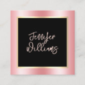 メタリック赤面金ゴールドメイクアップアーティストモダン スクエア名刺 (正面)