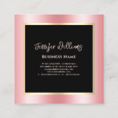 メタリック赤面金ゴールドメイクアップアーティストモダン スクエア名刺 (裏面)