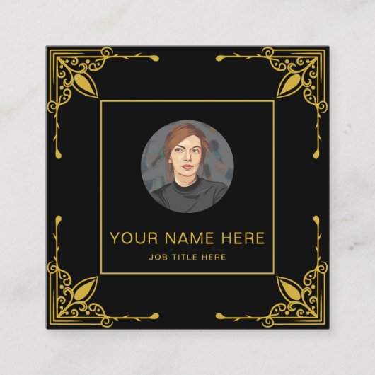 メタリック金ゴールドを搭載した高級ブラックコールカード コーリングカード (正面)