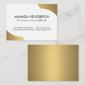 メタリック金ゴールドアクセント 名刺 (正面/裏面)