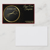 メタリック金ゴールドウフィントンホース 名刺 (正面/裏面)