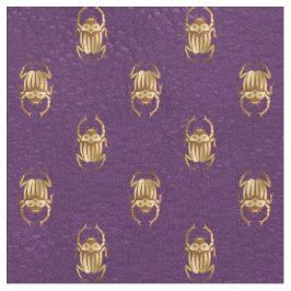 メタリック金ゴールドエジプトスカラブカブトムシ ファブリック