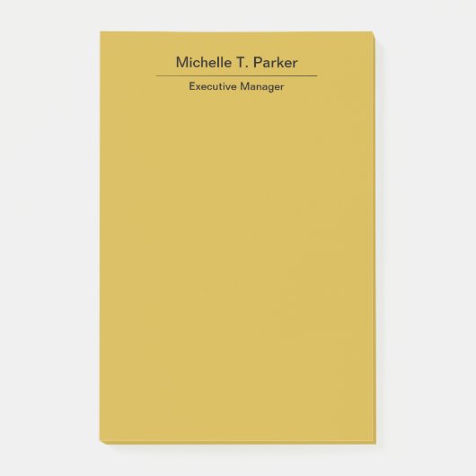メタリック金ゴールドエレガントカラーのシンプルな名前 ポストイット (正面)