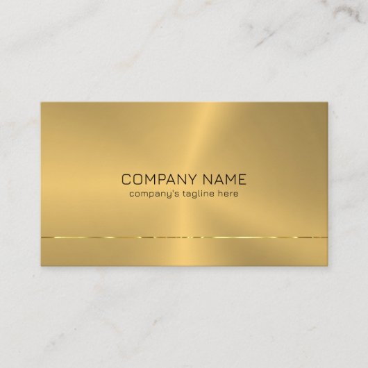 メタリック金ゴールドシストライプャイニーアクセント名刺 名刺 (正面)