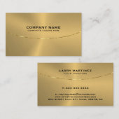 メタリック金ゴールドテクスチフェイクャのイメージ 名刺 (正面/裏面)