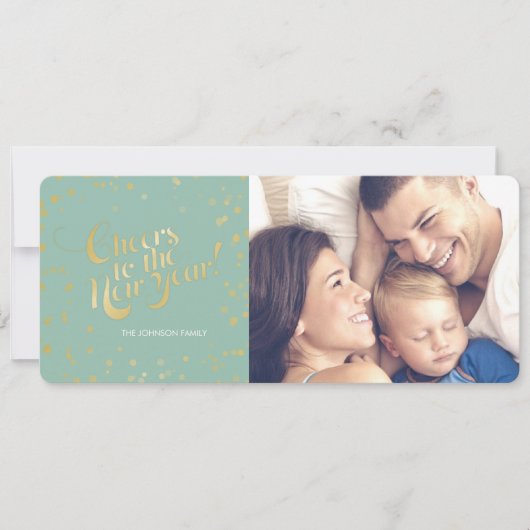 メタリック金ゴールドドットミント応援年末年始 シーズンカード (正面)