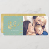 メタリック金ゴールドドットミント応援年末年始 シーズンカード (正面/裏面)