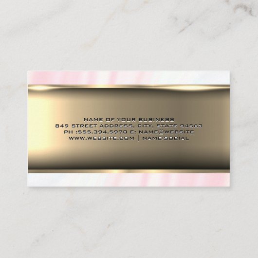 メタリック金ゴールドピンクマーブル 名刺 (裏面)
