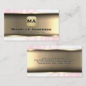 メタリック金ゴールドピンクマーブル 名刺 (正面/裏面)