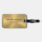 メタリック金ゴールドブラック通りダンサーのシルエット ラゲッジタグ (裏面横)