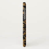 メタリック金ゴールドプリント&ブラックフローラレース Case-Mate iPhoneケース (裏面/左)