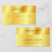 メタリック金ゴールドルックアポイントメントリマインダーテンプレート 予約カード (正面/裏面)