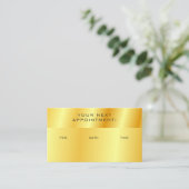 メタリック金ゴールドルックアポイントメントリマインダーテンプレート 予約カード (スタンド正面)