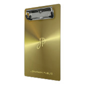 メタリック金ゴールドルックモエレガントノグラムテンプレート ミニクリップボード (アングル2)