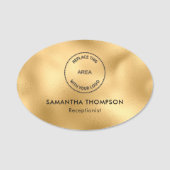 メタリック金ゴールドロゴホテルスタッフ名役職 名札 (正面)