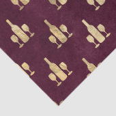 メタリック金ゴールドワインボトルとマルーンの眼鏡 薄葉紙 (詳細)