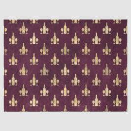 メタリック金ゴールドワインボトルとマルーンの眼鏡 薄葉紙