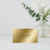 メタリック金ゴールド光沢のあるミニマリストソーシャルメディアのアイコン 名刺 (スタンド正面)