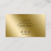 メタリック金ゴールド光沢のあるミニマリストソーシャルメディアのアイコン 名刺 (裏面)