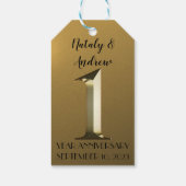 メタリック金ゴールド結婚1周年 ギフトタグ (裏面)