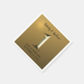 メタリック金ゴールド結婚1周年 スタンダードカクテルナプキン (角)