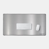 メタリック銀のテクスチミニマルャ、モノグラム デスクマット (キーボード&マウス)
