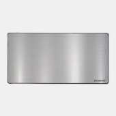 メタリック銀のテクスチミニマルャ、モノグラム デスクマット (正面)