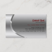 メタリック銀グレーオートプロフェッショナル整備士 名刺 (裏面)