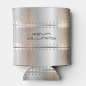 メタリック銀グレーストライプ 缶クーラー (裏面)