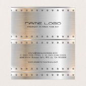 メタリック銀ストライプの男らしアクセント 名刺 (内部フラット)