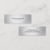 メタリック銀ミニマスタイリッシュリストプロフェッショナル スキニー名刺 (正面/裏面)