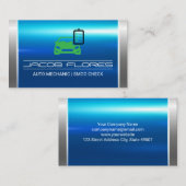 メタリック銀 |自動ロゴチェックリスト 名刺 (正面/裏面)