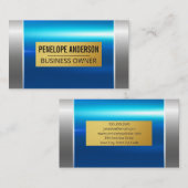 メタリック銀 |金ゴールドメタルプレート 名刺 (正面/裏面)