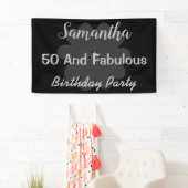 メタリック3Dシルバーフラワーフィフティ&素晴らしいバナー 横断幕 (インサイチュ)