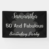 メタリック3Dシルバーフラワーフィフティ&素晴らしいバナー 横断幕 (横)